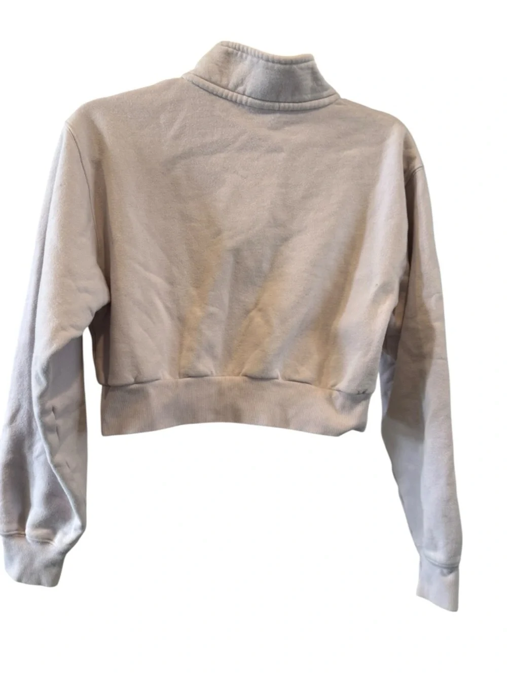 TNA Cropped Half-Zip Pullover Sweatshirt - Light Beige - Picture 3 of 6
